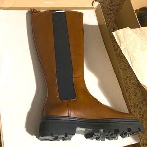 **BRAND NEW** Madewell Leather Tall Cognac Brown Boots. Size 6.5. NEVER WORN.
